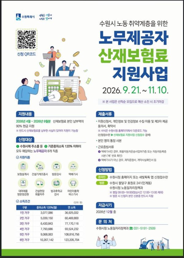 [사진] 노동 취약계층 노무제공자 산재보험료 지원사업 홍보물