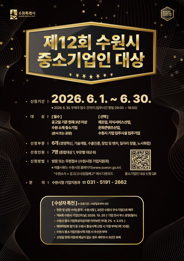 [사진] ‘제12회 수원시 중소기업인 대상’ 홍보물