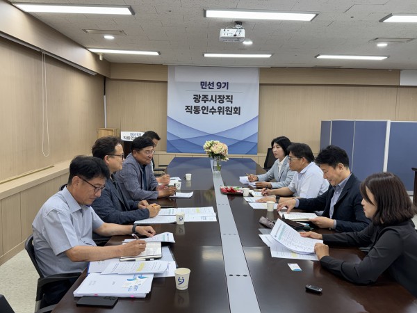 [사진] 박관열 광주시장 당선인 간담회 모습