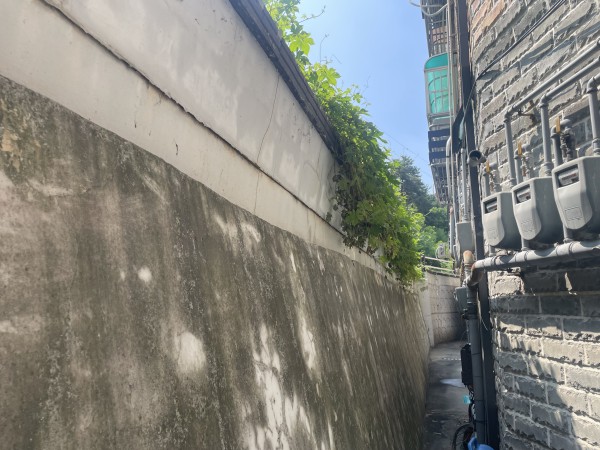 [사진] 긴급 철거 전 담장 모습