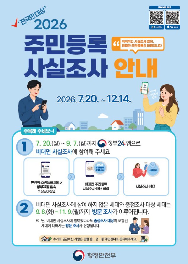 [사진] 2026년 주민등록 사실조사 포스터