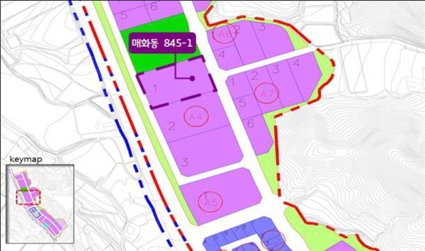 [사진] 시흥매화 일반산업단지 내 산업시설용지 1필지(매화동 845-1) 위치도