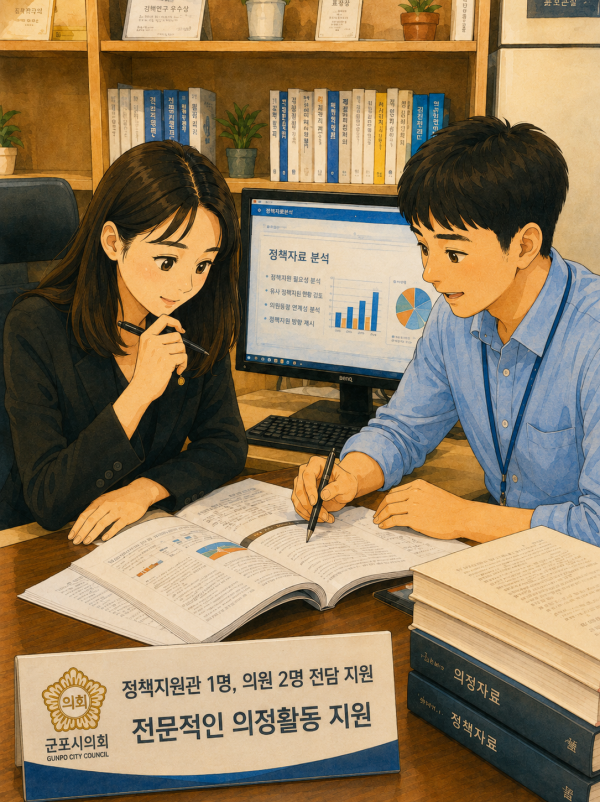 [사진] 군포시의회 정책지원관 운영 체계 개편 안내, AI 생성 이미지