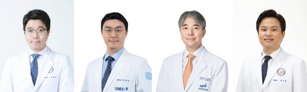 ▲왼쪽부터 한림대학교강남성심병원 박현진 교수·분당서울대병원 박상민 교수·중앙대병원 송광섭 교수· 한림대학교강남성심병원 유기한 교수