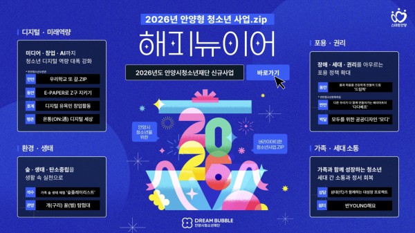 안양시청소년재단 신규사업 안내 인포그래픽