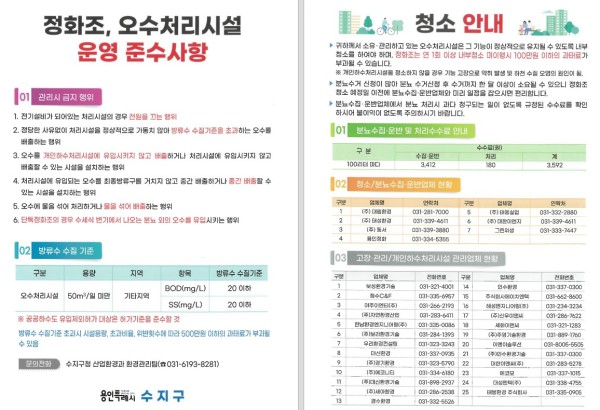용인특례시 수지구 정화조 청소 의무 안내문